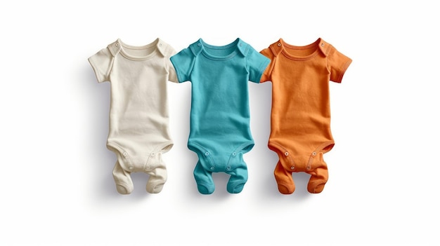 Kids Bodysuits in different colors AI generated