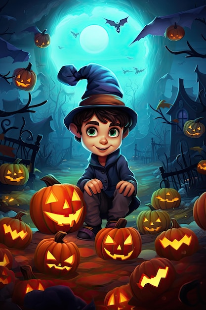 kids book cover halloween vibrant cartoon