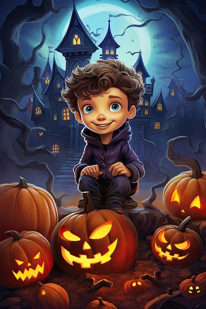 kids book cover halloween vibrant cartoon