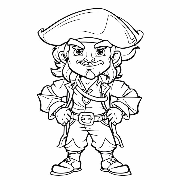 Kids cartoon coloring book cowboy outline