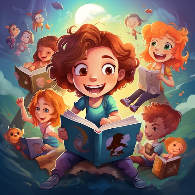 Premium AI Image | A kids or a childrens book cover page design (1)