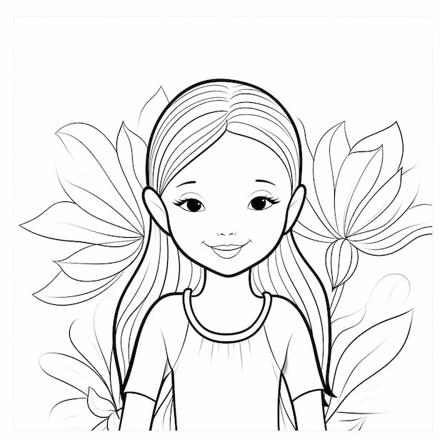 Photo kids coloring book page featuring simple lilly heavy