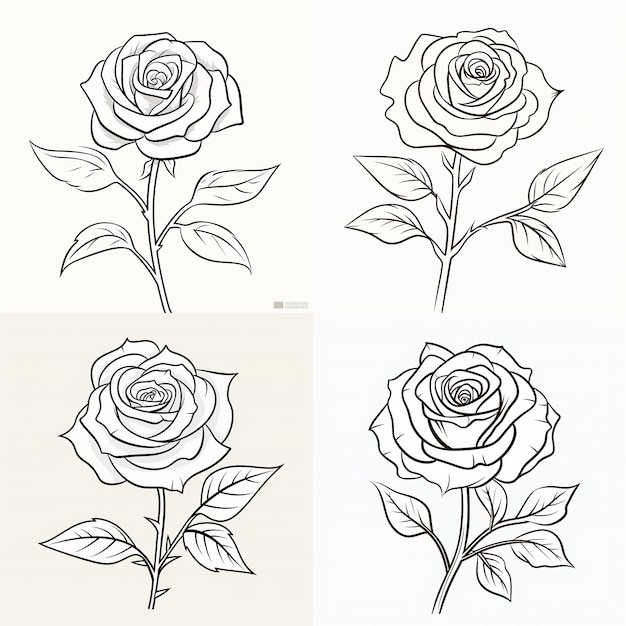 Easy How to Draw Simple Flowers Tutorial and Coloring Page