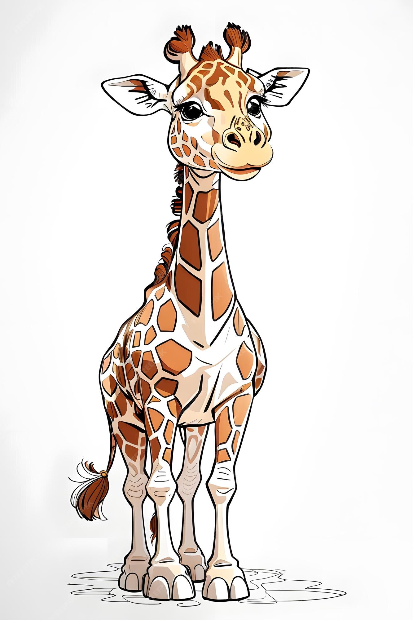 Premium AI Image | kids coloring book page giraffe Kids generated by ai