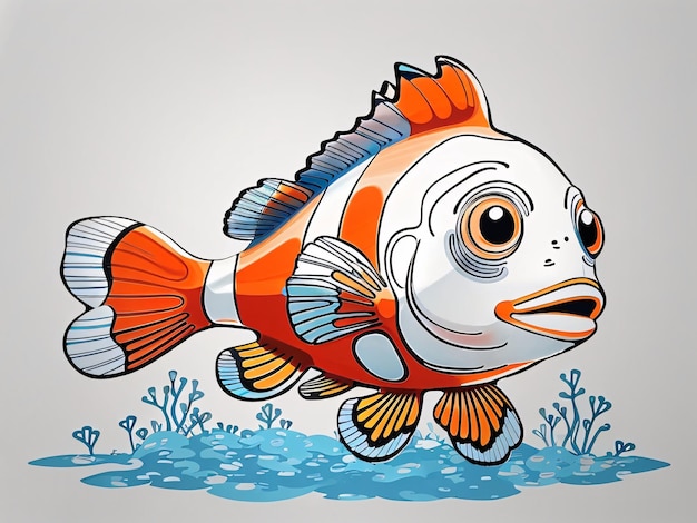 Kids Coloring Page Clown Fish