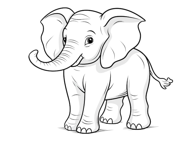 Photo kids coloring page elephant clipart