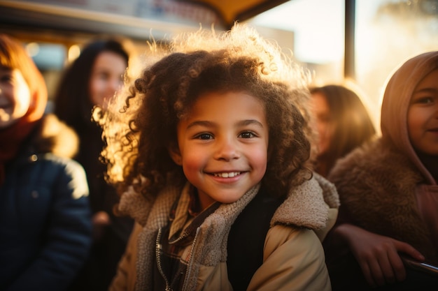 kids coming out of school bus