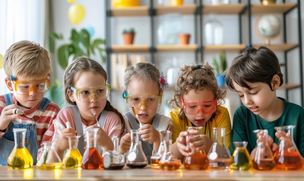 kids doing their science project