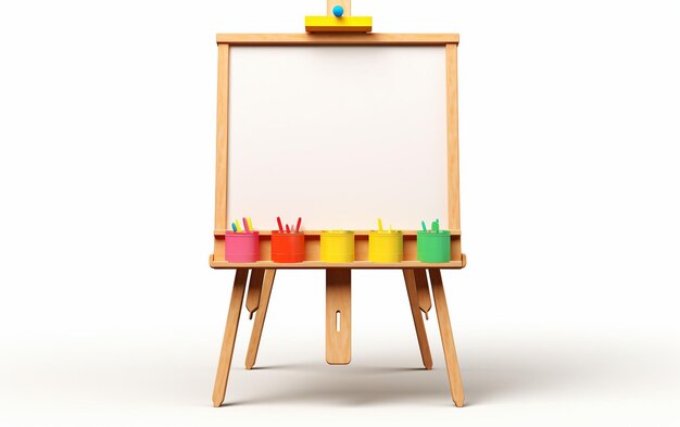 Photo kids easel on white background