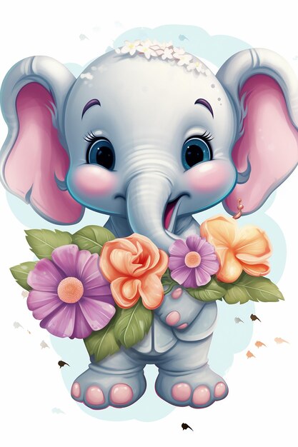Foto scheda adesiva per bambini con l'elefante