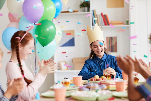 Kids Enjoying Birthday Dinner