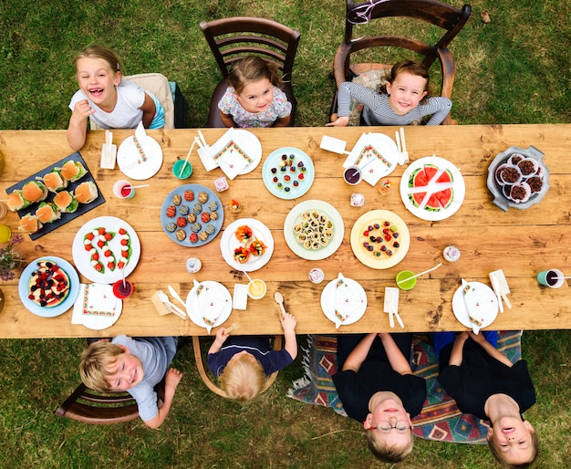 Kids enjoying party in the garden