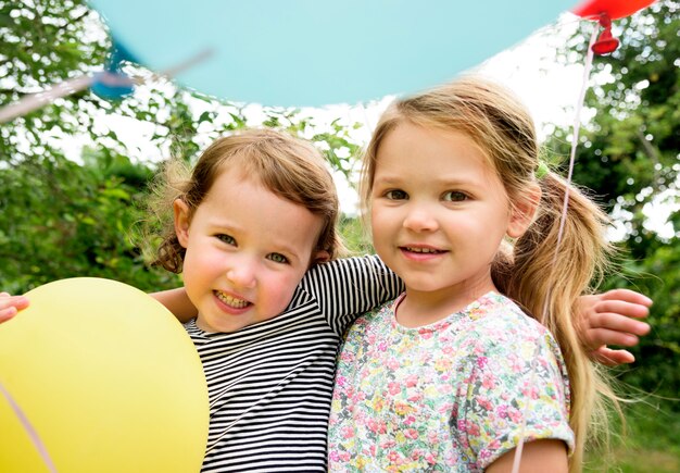 Kids enjoying the party in the garden