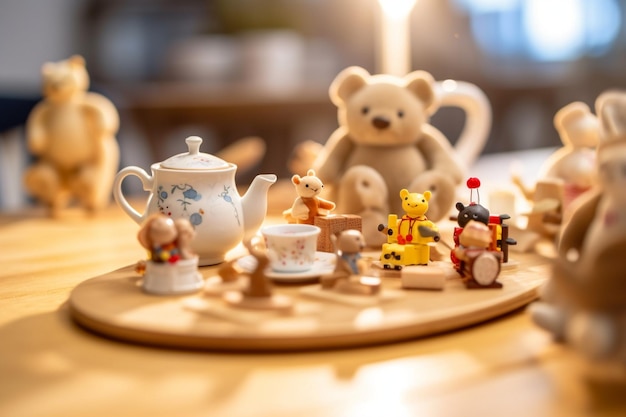 Premium Photo | Kids enjoying a tea party with a table set with toy tea