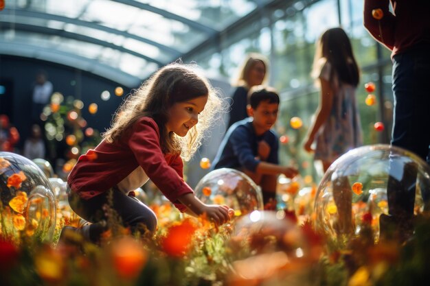 Kids Exploring A Sensory Play Area Generative AI