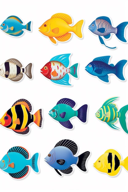 Photo kids fish sticker card