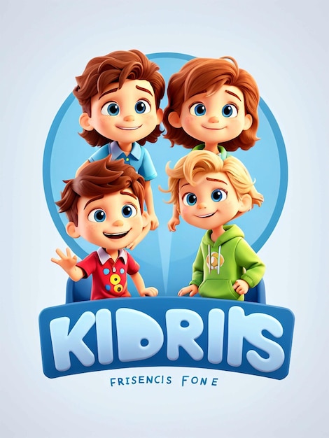 Photo kids friends icon logo