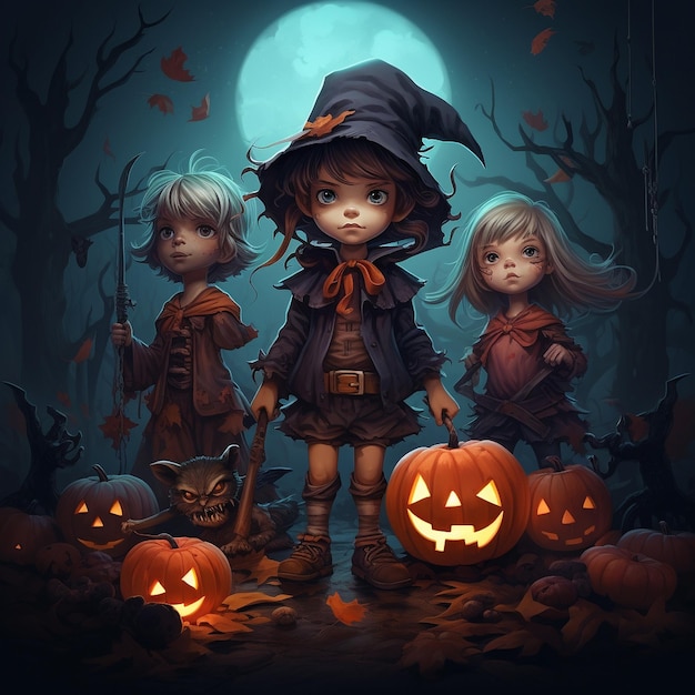 子供のハロウィーンの背景