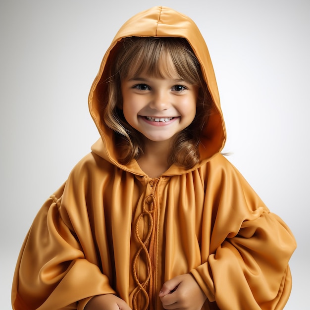 Kids Halloween A beautiful sweet girl in a witch costume wearing a hat