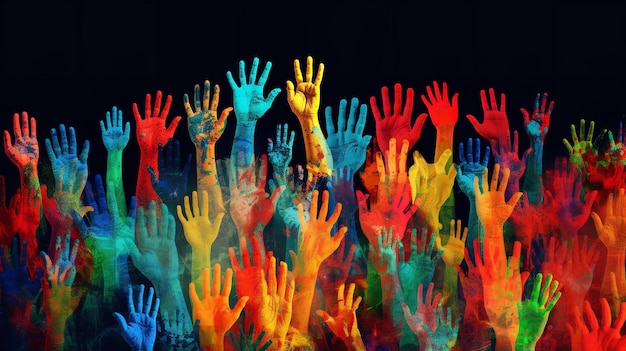 Детские руки с краской на белом фоне Живые руки Генеративный ИИ