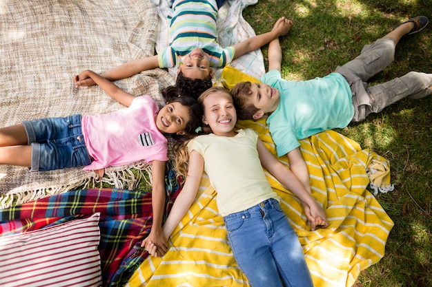 kids having fun together in park