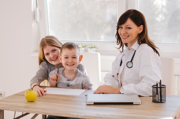 Kids having funny times at doctor's