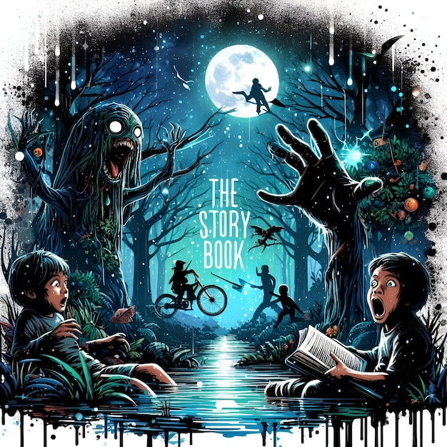 kids horror story book cover photo AI Generated