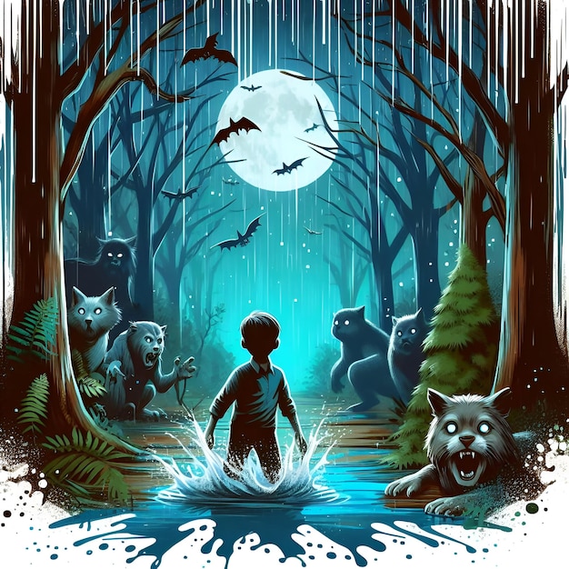 kids horror story book cover photo AI Generated