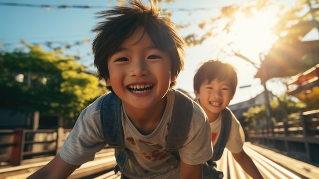 사진 아이들은 스포츠를 좋아합니다 활동적인 생활 방식이 건강의 열쇠입니다 어릴 때부터 건강한 생활 방식 활동적인 어린이 신체 활동 운동 강한 신체