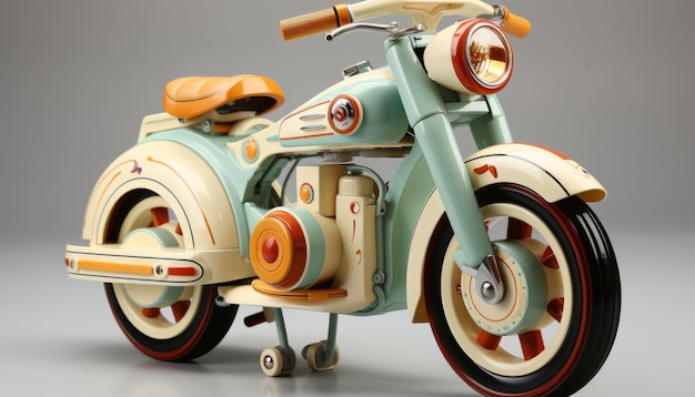 Foto giocattolo in legno a motore per bambini con colori silenziosi e design semplice