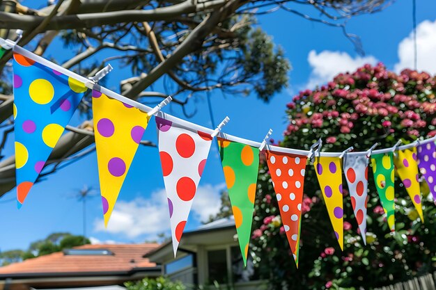 Photo kids party letter flags