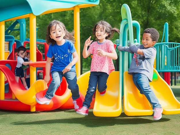 Kids at the playground ai image