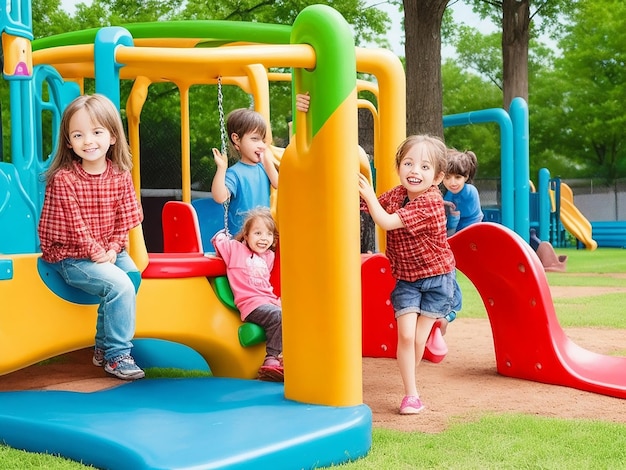 Kids at the playground ai image