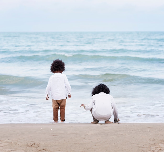 Kids playing at the beach