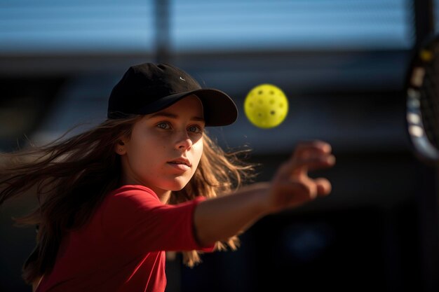 kids playing a game of pickle ball generative ai