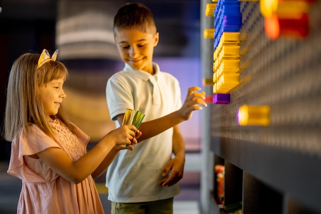 Kids playing in science museum