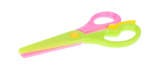 kids safety scissors isolated on a white background.