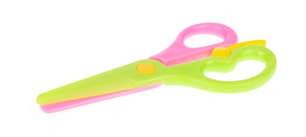 Kids Safety Scissors Isolated on a white background.