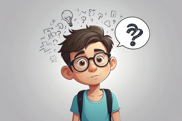 kids thinking idea vector illustration