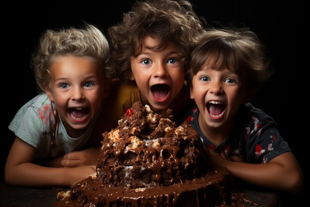 Kids Unleash Fun and Frolic Around the Cake