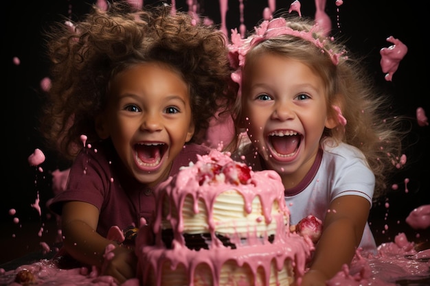 Kids Unleash Fun and Frolic Around the Cake