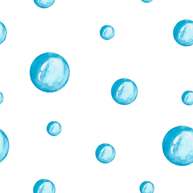 Kids watercolor seamless pattern of soap bubbles