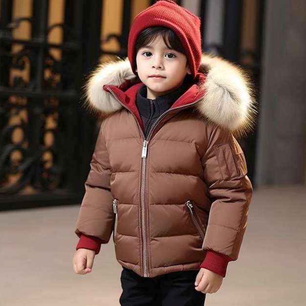 Photo kids winter clothes casual and formal warn clothes