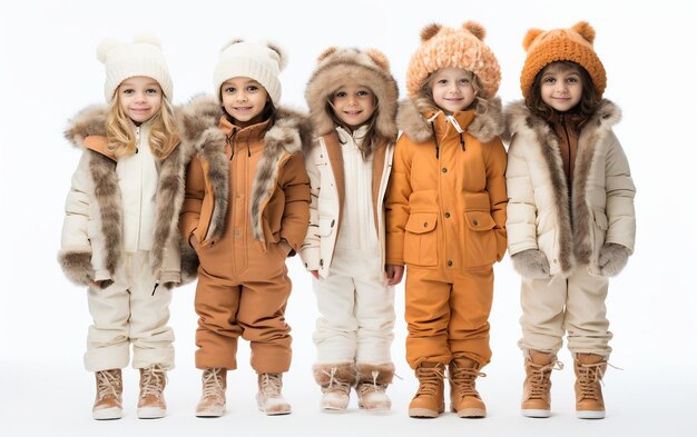 Kids39 Winter Fashion for Snow isolated on a transparent background