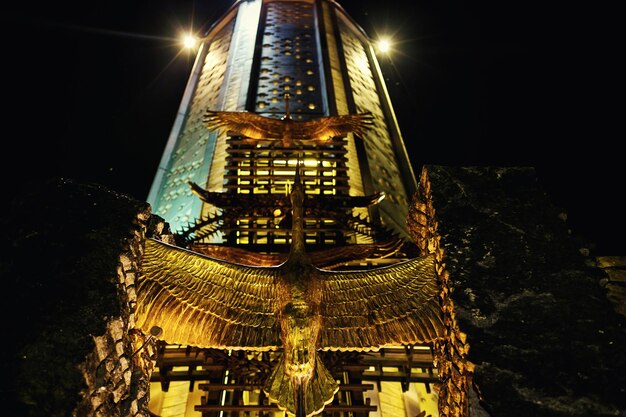 KIEV Ukraine August 192016 Monument to victims of Holodomor at the night