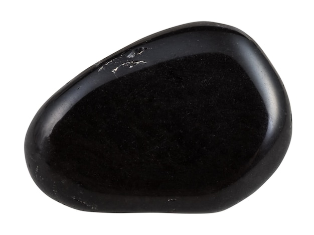 Kiezelsteen van zwarte obsidiaan halfedelsteen geïsoleerd