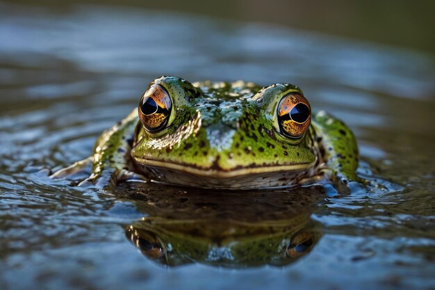 Kikkers die aandachtig door het water staren