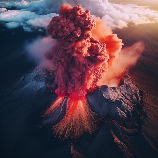 Kilauea erupting volcano lava hawaii Generative AI