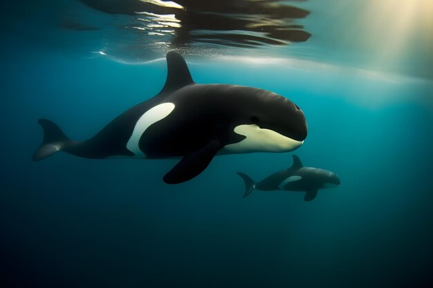 Foto balena killer orcinus orca rete neurale generata dall'ai