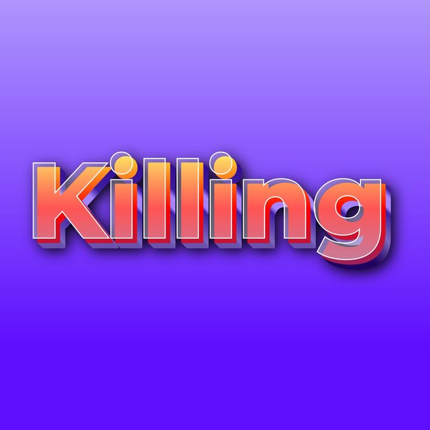 KillingText effect JPG gradient purple background card photo